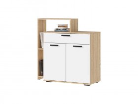 Комод 1000 КМ-01 Санса (дуб сонома/белый) в Томмоте - tommot.mebel-nsk.ru | фото