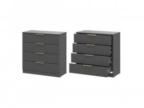Комод 4 ящика (МДФ) Эккервуд (графит) в Томмоте - tommot.mebel-nsk.ru | фото