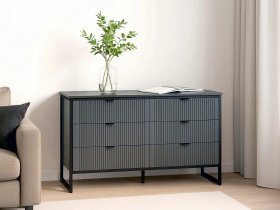 Комод 6 ящиков Нора (металл бруклин/графит) в Томмоте - tommot.mebel-nsk.ru | фото