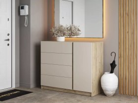 Комод Бостон  КМ-001 (дуб крафт серый/кашемир) в Томмоте - tommot.mebel-nsk.ru | фото