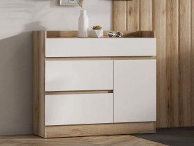 Комод с дверкой Брауни (дуб делано/белый) в Томмоте - tommot.mebel-nsk.ru | фото