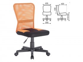 Кресло компактное BRABIX Smart MG-313, без подлокотников, комбинированное, черное/оранжевое в Томмоте - tommot.mebel-nsk.ru | фото