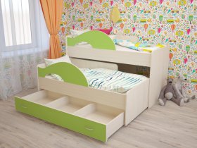 Кровать детская двухуровневая Радуга 80*160 в Томмоте - tommot.mebel-nsk.ru | фото
