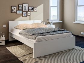 Кровать двуспальная 1,4м Леон СБ-3368 (белый) в Томмоте - tommot.mebel-nsk.ru | фото