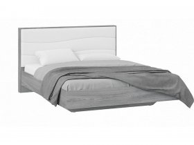 Кровать двуспальная 1,6 м «Миранда» Тип 1 (Дуб Гамильтон/Белый глянец) в Томмоте - tommot.mebel-nsk.ru | фото