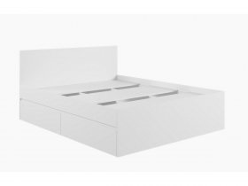 Кровать двуспальная с ящиками 1,6м Мадера-М1600 (белый) в Томмоте - tommot.mebel-nsk.ru | фото
