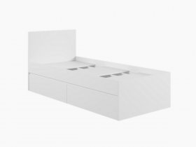 Кровать односпальная с ящиками 0,9м Мадера-М900 (белый) в Томмоте - tommot.mebel-nsk.ru | фото
