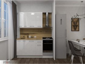 Кухонный гарнитур МДФ Выгодно и точка 1,5 м (белый глянец) в Томмоте - tommot.mebel-nsk.ru | фото