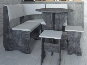 Кухонный уголок Лотос  (цемент темный к/з White) в Томмоте - tommot.mebel-nsk.ru | фото