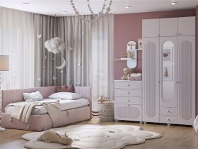 Модульная детская Милана (белое дерево/сакура) в Томмоте - tommot.mebel-nsk.ru | фото