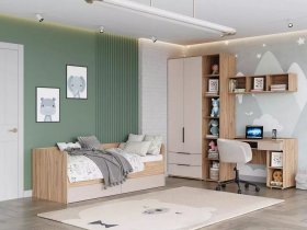 Модульная детская Сицилия (дуб альпийский/тефия) в Томмоте - tommot.mebel-nsk.ru | фото