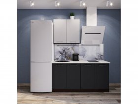 Модульная кухня Классика (белый глянец/черный) в Томмоте - tommot.mebel-nsk.ru | фото