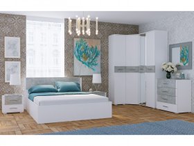 Модульная спальня Бьянка (белый/бетон) в Томмоте - tommot.mebel-nsk.ru | фото