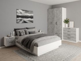 Модульная спальня Гамма (белый/цемент) в Томмоте - tommot.mebel-nsk.ru | фото