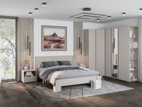 Модульная спальня Люмо (кашемир) в Томмоте - tommot.mebel-nsk.ru | фото