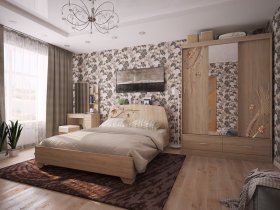 Модульная спальня Виктория-1 (дуб сонома) в Томмоте - tommot.mebel-nsk.ru | фото