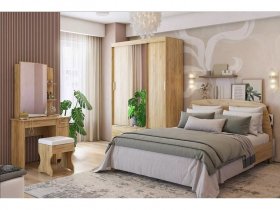 Модульная спальня Виктория-1 (дуб крафт золотой) в Томмоте - tommot.mebel-nsk.ru | фото