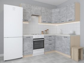 Модульная угловая кухня 1,4м*2,1м Лада (цемент) в Томмоте - tommot.mebel-nsk.ru | фото