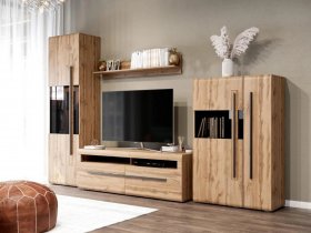 Модульная стенка Ницца (дуб вотан) в Томмоте - tommot.mebel-nsk.ru | фото
