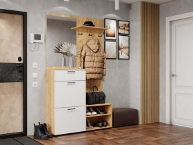Прихожая Монтана (дуб крафт золотой/белый) в Томмоте - tommot.mebel-nsk.ru | фото