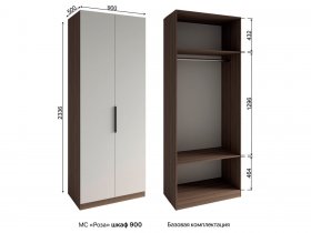 Шкаф 900 Роза (орех франклин карамельный/бежевый скин) в Томмоте - tommot.mebel-nsk.ru | фото