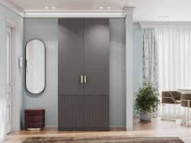 Шкаф двухстворчатый Эккервуд (Нью) (графит) в Томмоте - tommot.mebel-nsk.ru | фото