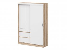 Шкаф-купе (1,5м) Брауни (дуб делано/белый) в Томмоте - tommot.mebel-nsk.ru | фото
