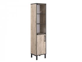 Шкаф-пенал витрина Шк033.0 Гермес лофт (дуб крафт серый) в Томмоте - tommot.mebel-nsk.ru | фото