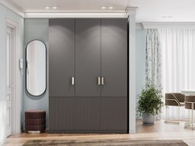 Шкаф трехстворчатый Эккервуд (Нью) (графит) в Томмоте - tommot.mebel-nsk.ru | фото