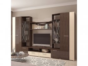 Стенка Гамма (дуб венге/дуб молочный) в Томмоте - tommot.mebel-nsk.ru | фото