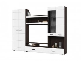 Стенка ГС-01 Либерти (венге/белый глянец) в Томмоте - tommot.mebel-nsk.ru | фото