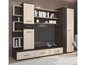 Стенка Верона (дуб венге/дуб молочный) в Томмоте - tommot.mebel-nsk.ru | фото