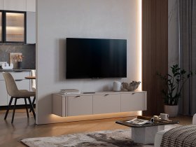 Тумба 2 Рич (кашемир/фрапучино матовый/черный) в Томмоте - tommot.mebel-nsk.ru | фото