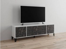 Тумба под ТВ Парус-10 (белый/мальта грей) в Томмоте - tommot.mebel-nsk.ru | фото