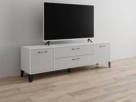 Тумба под ТВ Парус-13 (белый/серый камень) в Томмоте - tommot.mebel-nsk.ru | фото