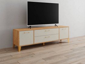Тумба под ТВ Парус-13 (дуб крафт золотой/кашемир) в Томмоте - tommot.mebel-nsk.ru | фото