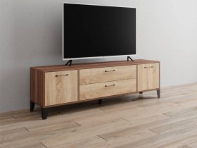 Тумба под ТВ Парус-13 (ясень шимо темный/дуб сонома) в Томмоте - tommot.mebel-nsk.ru | фото